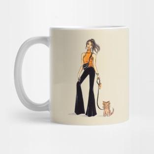 Stylish Girl with Her Cute Dog Mug